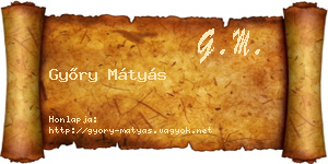 Győry Mátyás névjegykártya